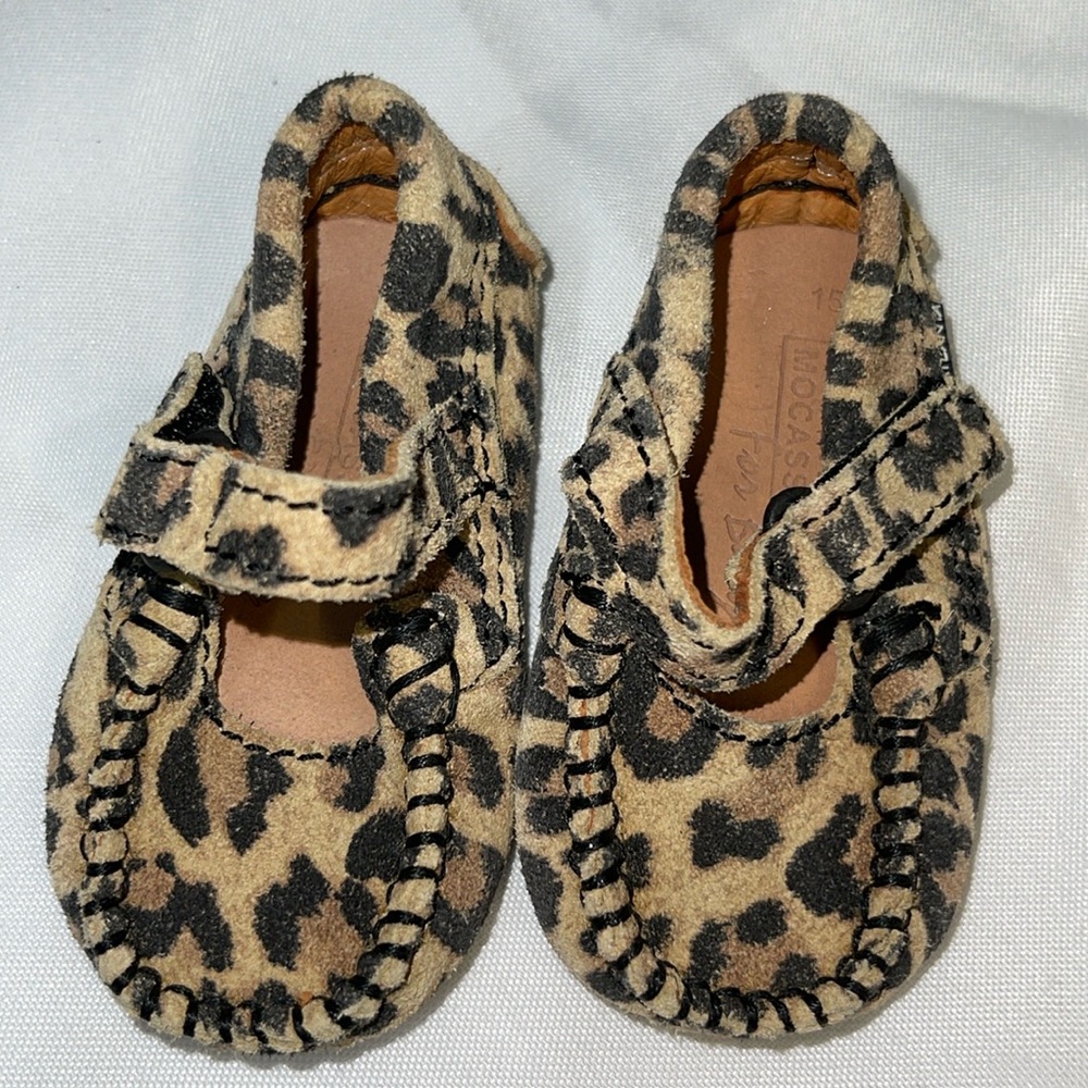 Leopard driving moccasins, infant, genuine Atlanta Moccasins